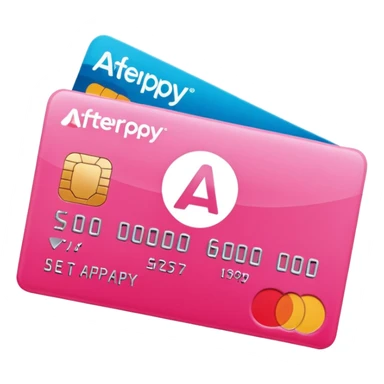 pink afterpay word on a credit card sticker