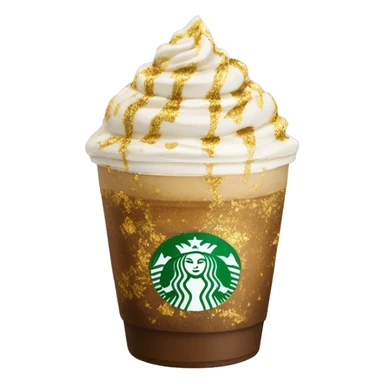 Expensive Frappuccino with gold flakes sticker