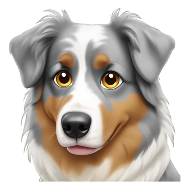 sad australian shepherd  sticker