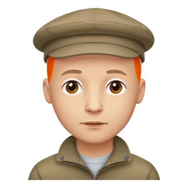 a bald man wearing a flap cap looking really hopeful sticker