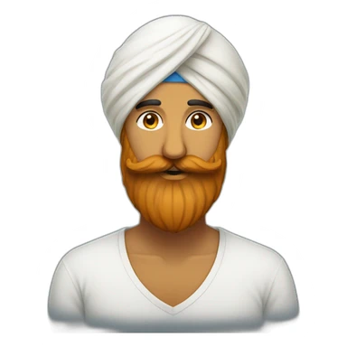 sikh man wearing turban, hipster style beard and moustache sticker