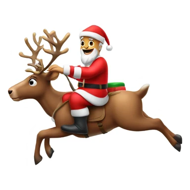 Santa clause mailman riding reindeer sticker
