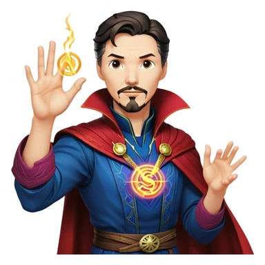 Doctor Strange with magical hand gestures casting spell sticker