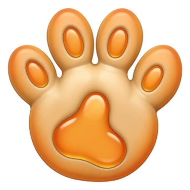 a very light pale pastel apricot pawprint sticker