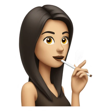 Brunette Model Smoking cigaretts sticker