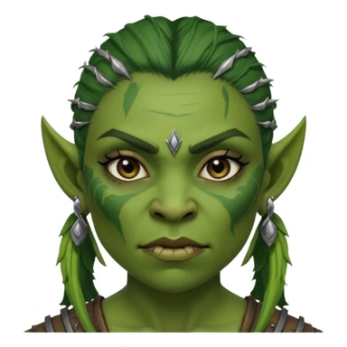 ESO female orc warrior with lashes and earrings sticker