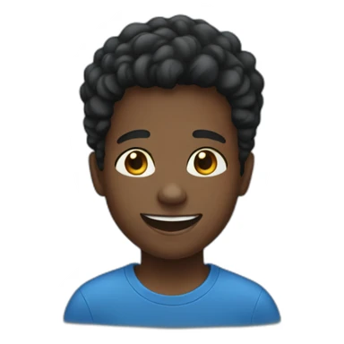 black kid wearing blue shirt smiling sticker