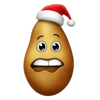 A sassy potato with big lips wearing a Santa hat  sticker