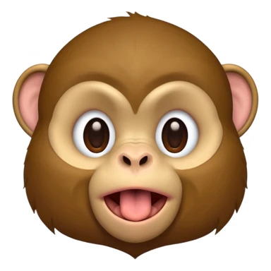 monkey with eyes closed sticking out tongue sticker