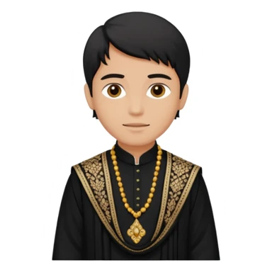 Ken wearing black kurta with shawl sticker