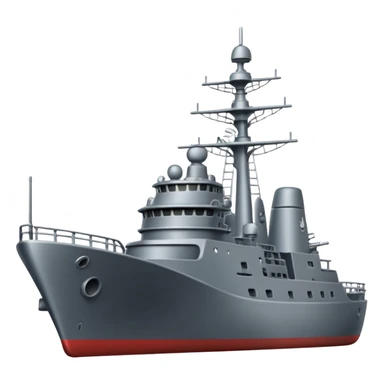 2D Emoji of an frigate sticker