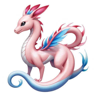 Milotic-Sylveon-Dragonair-Fakémon-hybrid-creature (full body)  sticker