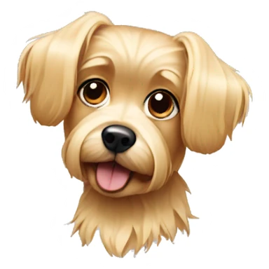 Raggedy blonde hair small dog sticker