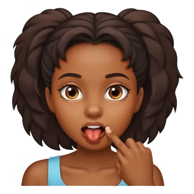 black girl biting her finger  sticker