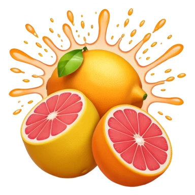 exposion of lemon, orange and grapefruit sticker