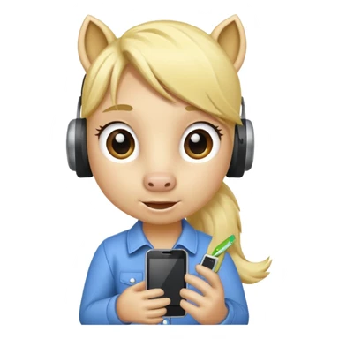 blonde pony talking with cellphone sticker