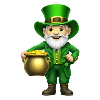 Leprechaun with a pot of gold sticker