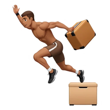 man jump onto plyo-box side-view sticker