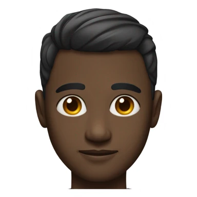 realistic dark-skinned male portrait with short hair sticker