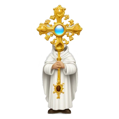 Monstrance baroque catholic - white host with cross sticker