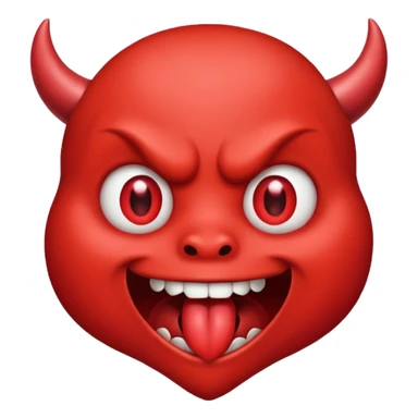 Devil's face? With heart-shaped eyes. An open, drooling mouth. sticker