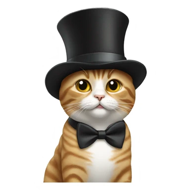 Cat wearing fashionable top hat sticker