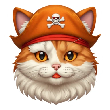 pirate cat with one eye closed with band sticker