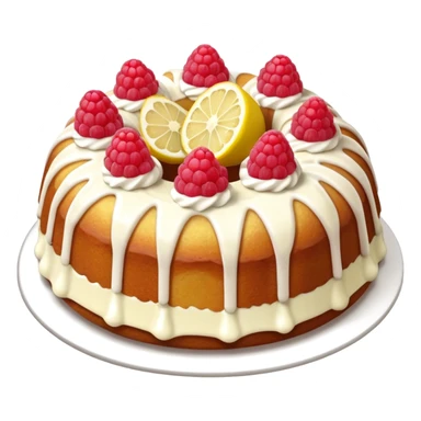 Lemon raspberry Bundt cake with white frosting  sticker