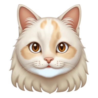 gato blanco con manchitas marrones y pelo largo con ojos de enamorado sticker