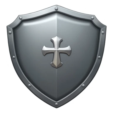Steel gray shield with bicep flex icon sticker