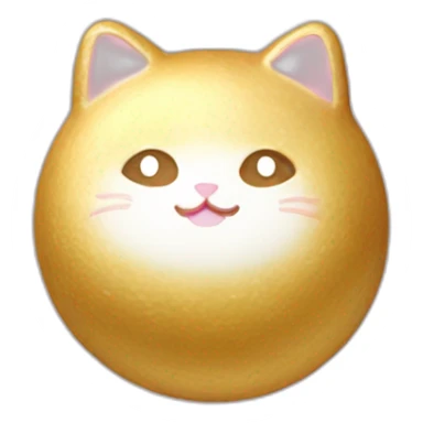 gold rice cake mochi cat sticker