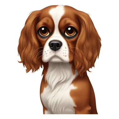 Cavalier King Charles spaniel and brunette girl with scars and eyes sticker