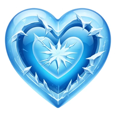 A frozen heart inside a block of ice. sticker