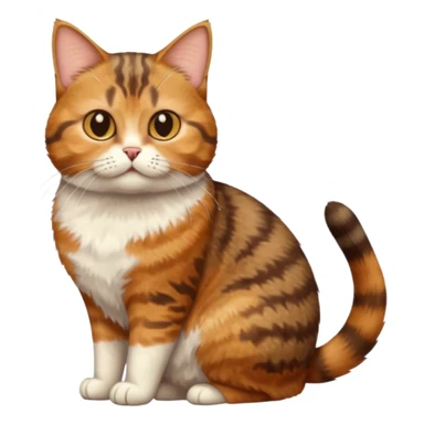 full body torbie cat with small head and short but chubby body sticker