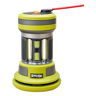 ONE+ 18V Cordless Compact Fixed Base Router RYOBI with gray base with battery sticker