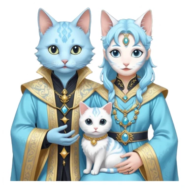 Leviathan magician couple and their pet cat sticker