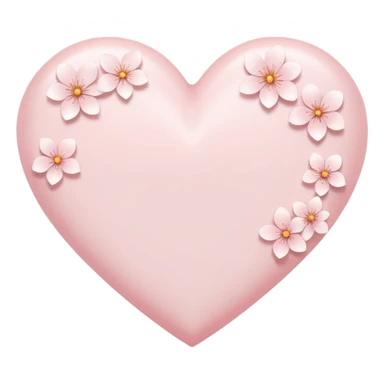 white heart emoji with subtle sakura petal texture sticker