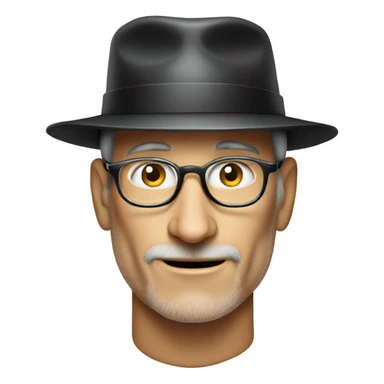 Steve Jobs with a hat sticker