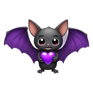 bat holding purple heart sticker