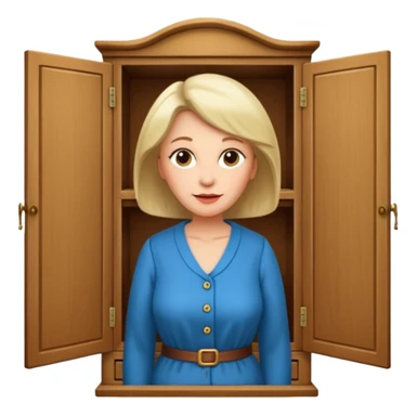 A character from the fairy tale Beauty and the Beast: the middle-aged lady (around 40 years old) who was turned into a wardrobe. She retains the wardrobe's original form, with an anthropomorphic face on the closed cabinet. sticker
