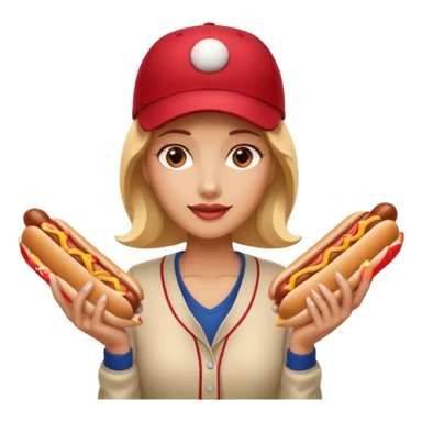 Female with 3 hotdogs  sticker