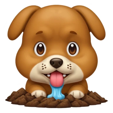 Dog eating poo sticker