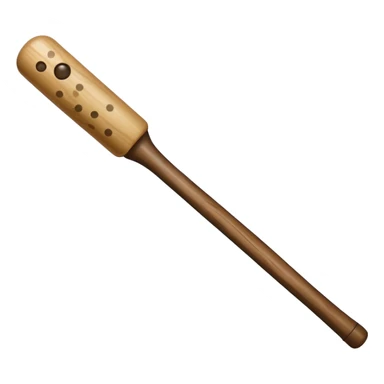 A stick with a khaki dot sticker