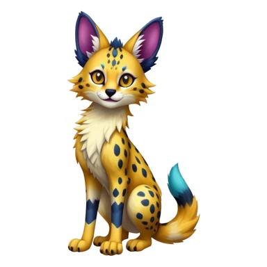Epic Cute Colorful Dark Sergal-Serval-Vernid full body sticker
