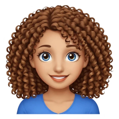 Can you make a pretty girl with long lashes brown eyes cutly hair big nose with light brown skin and have two different eye color  one blue and the other eye color brown please let me also see the half of her body sticker