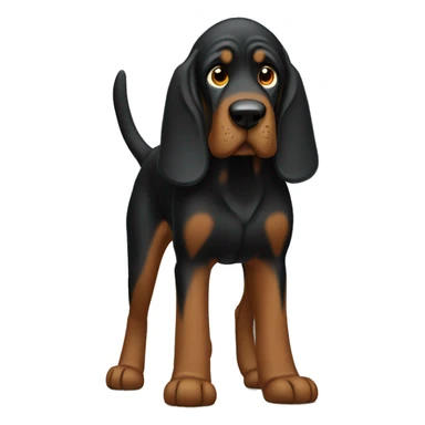Black bloodhound standing  sticker