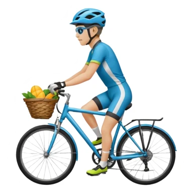Cyclist with front basket sticker