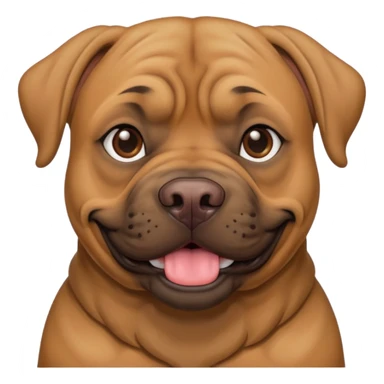 Large light brown bull mastiff with a sweet smile  sticker