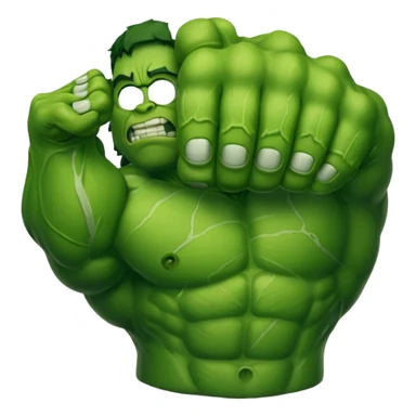 big muscular green cool hulks fist  sticker