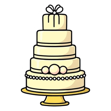 three-tier light pink cake decorated with pearls sticker